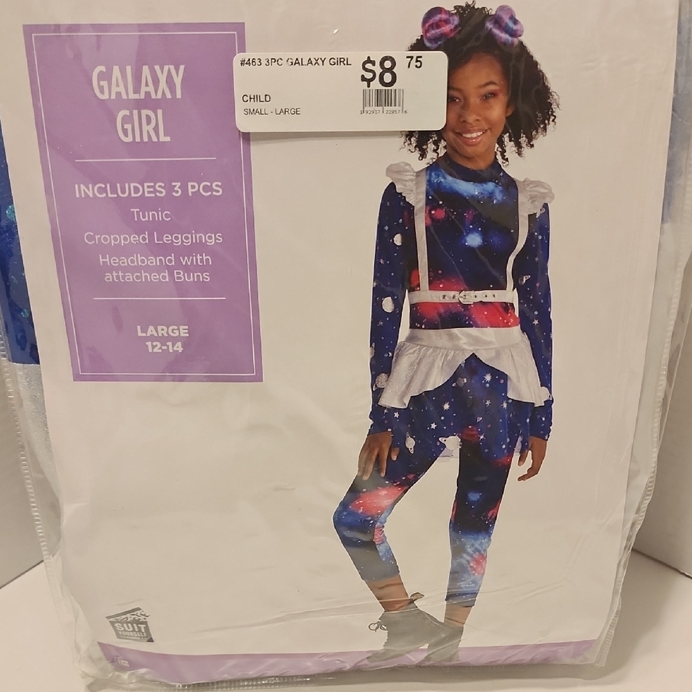 Disguise Galaxy Girl Superhero Costume - Blue, White, and Pink
